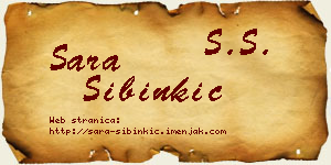 Sara Sibinkić vizit kartica